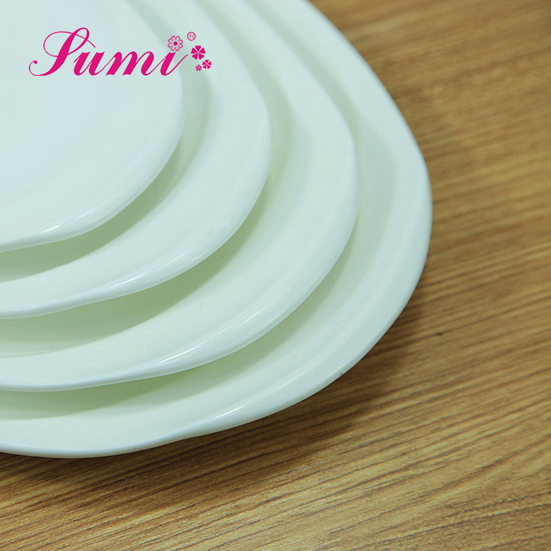 Wholesale restaurant dinner serving oval chinese bulk ceramic fish plate