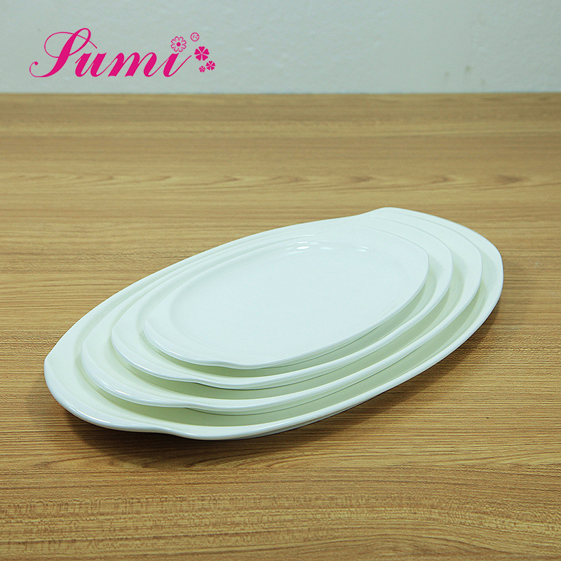 Wholesale restaurant dinner serving oval chinese bulk ceramic fish plate