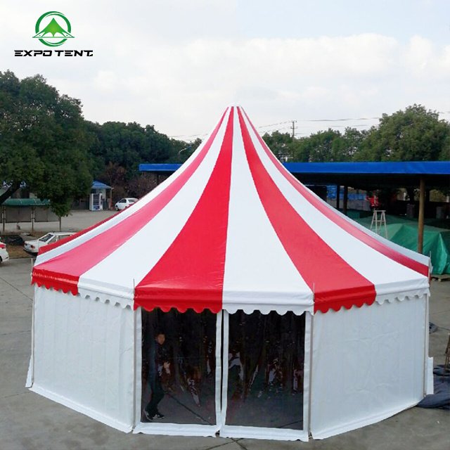 Arabian 3X3m 4X4m 5X5m Outdoor Canvas Hexagon gazebo Spire tent 10x10 Glass curtain wall tent