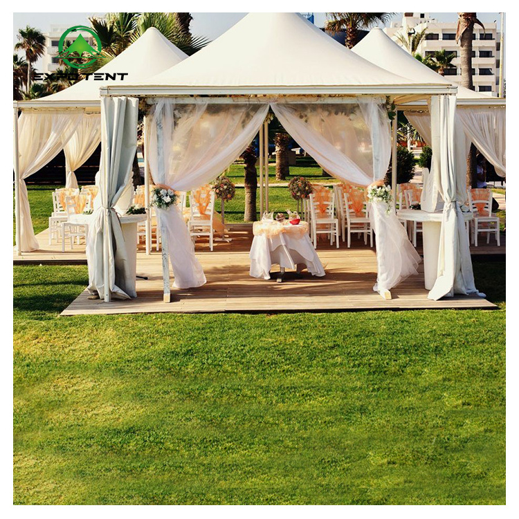 Arabian 3X3m 4X4m 5X5m Outdoor Canvas Hexagon gazebo Spire tent 10x10 Glass curtain wall tent