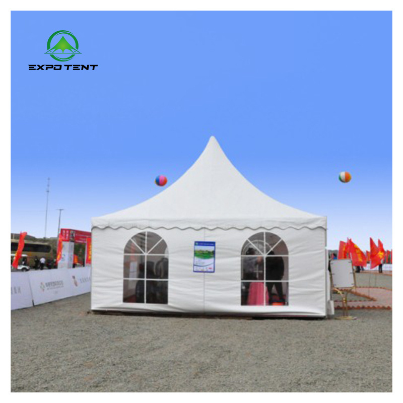 Arabian 3X3m 4X4m 5X5m Outdoor Canvas Hexagon gazebo Spire tent 10x10 Glass curtain wall tent