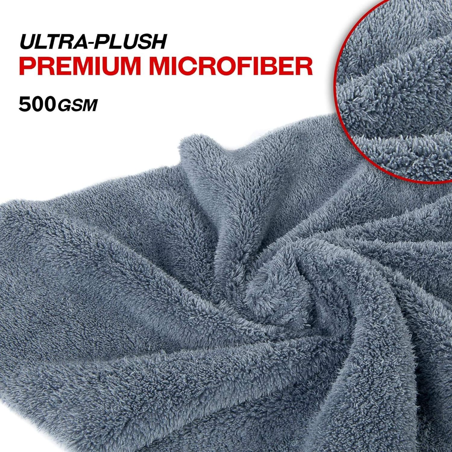 SEQ  Premium  Car Drying Wash Detailing Buffing Waxing Polishing Towel with Plush Edgeless Microfiber Cloth