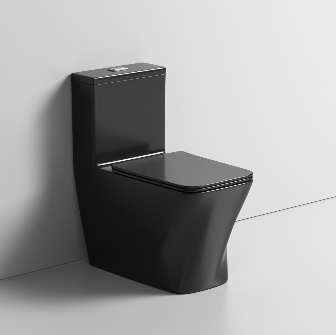 Customizable color sanitary ware matt black wall hung basin and one piece toilet ceramic bathroom sink toilet set