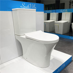 Modern Design Ceramic Sanitary Ware Round Rimless Tornado Bathroom Water Closet Toilet Bowl Ceramic Two Piece Toilet