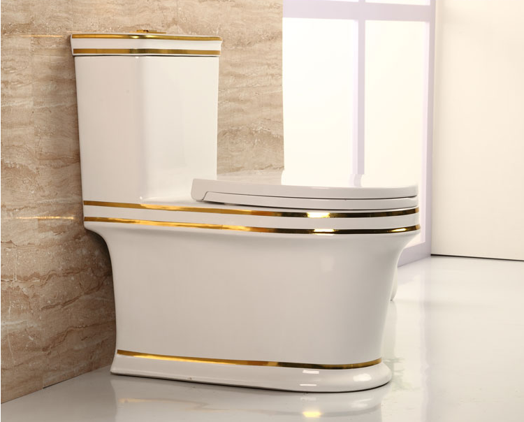 Chaozhou Factory Wc Toilet One Piece Toilet Luxury Gold Toilet Bowl For Sale