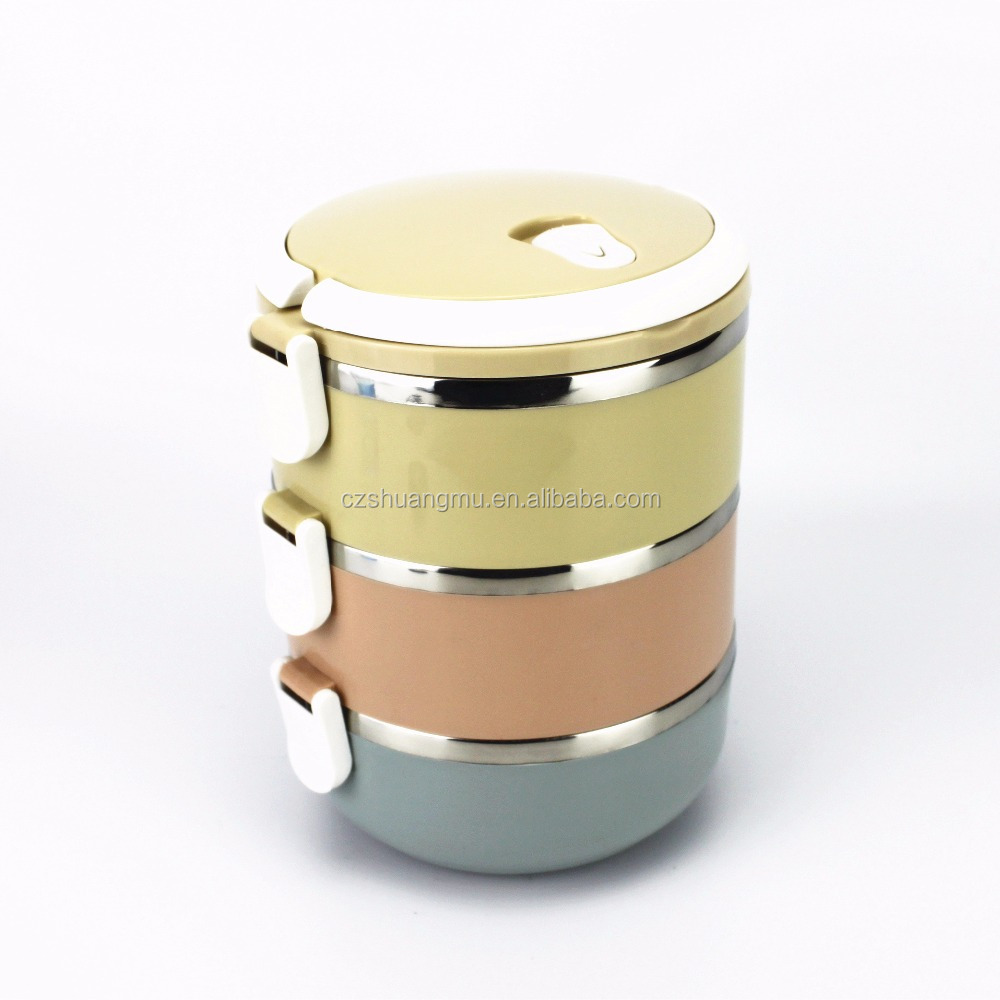 Wholesales 3 compartment lunch box stainless steel