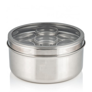 Indian stainless Steel  kitchen spices jar container masala dabba storage boxes