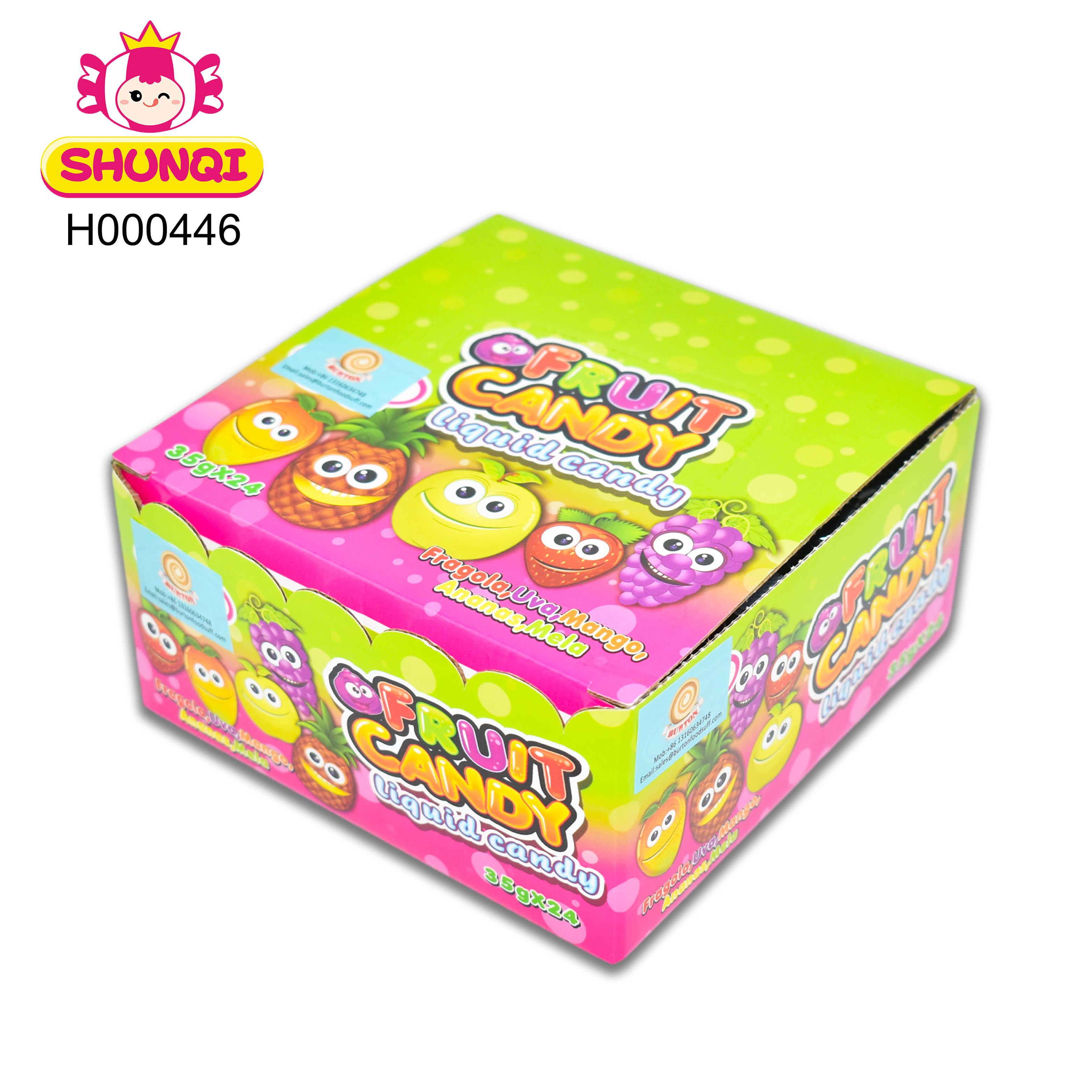 Good taste Hanging bottle jelly fruit shape fruity flavor jelly liquid candy in box pudding jelly for kids