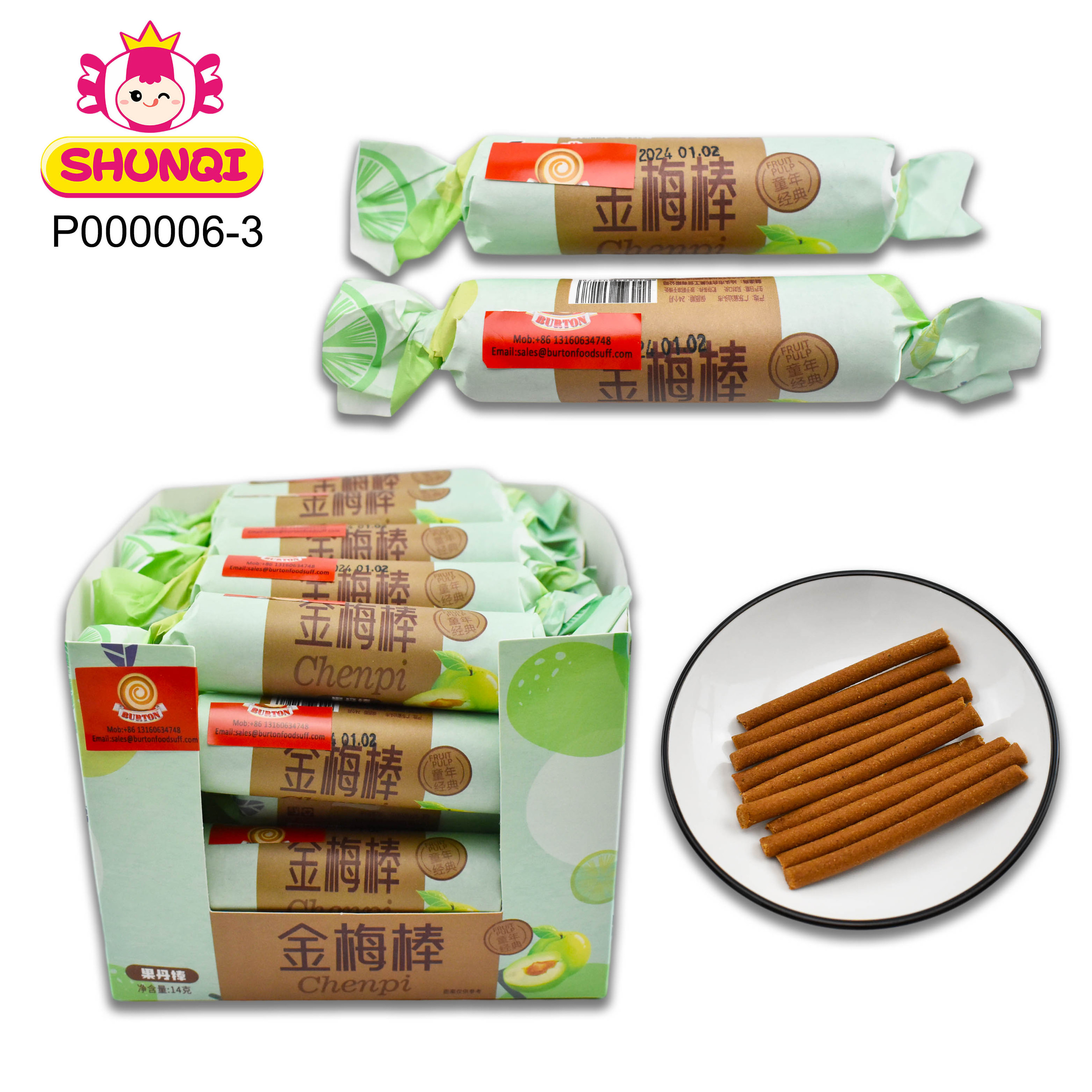 High quality halal good taste dry fruit sweet and sour candy golden plum stick dry fruit