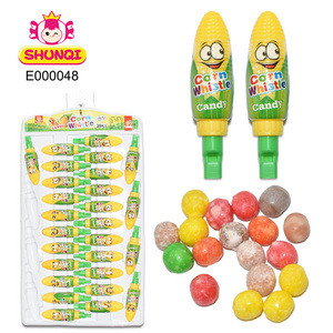 Toy candy funny colorful corn shape whistle toy with good taste mixed fruit flavor tablet candy