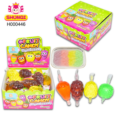 Good taste Hanging bottle jelly fruit shape fruity flavor jelly liquid candy in box pudding jelly for kids