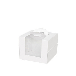 Glossy Kraft Cake Boxes with Window Gable Cupcake Holder Folders Embossed Printing Recycled Materials for Chocolate Storage