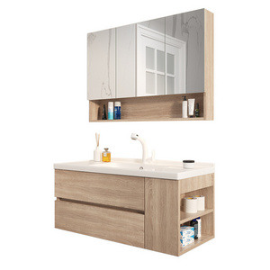 Hign End Wall Hung Plywood Bath Washbasin Furniture Set Modern Bathroom Vanity Cabinet with Under Counter Basin