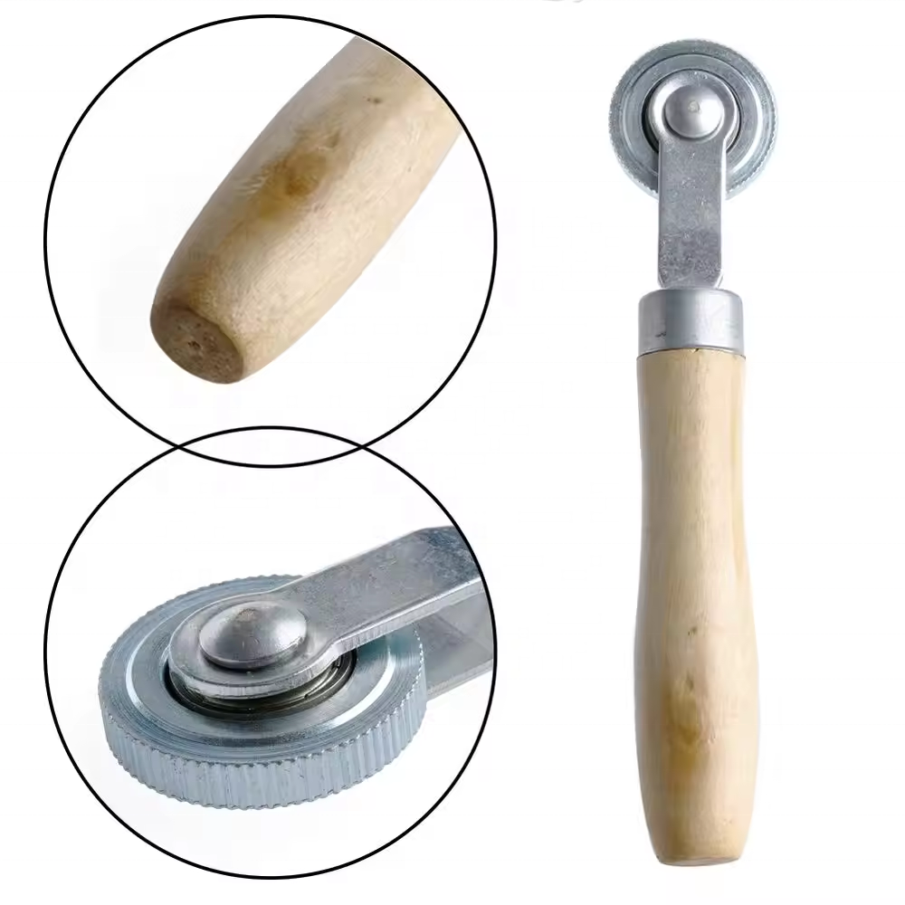 Wood Handle Ball Bearing Tire Tyre Patch Roller Stitcher Hand Tool for Puncture Repair on Car & Truck Tyres