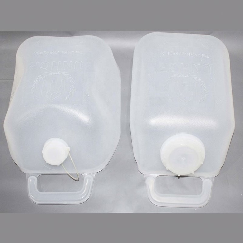 Food Grade Ldpe 10L 20L Water Container Semi Collapsible Jerry Can With Carrying Handle