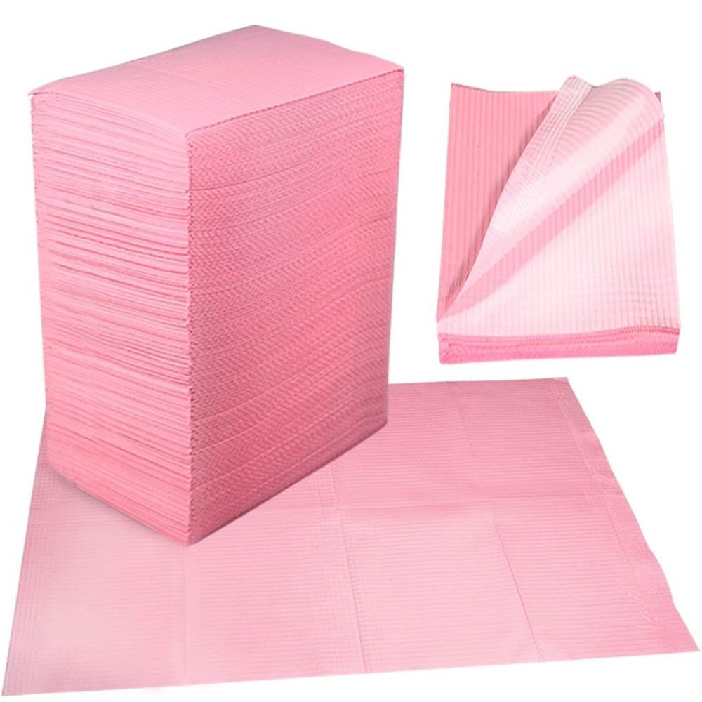 Colorful Consumables 33*45cm 2ply Paper 1ply Poly Disposable Medical Dental Bibs