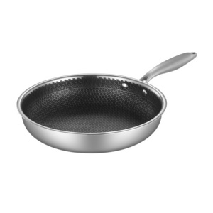 Low MOQ Nonstick Cookware Honeycomb Coating Stainless Steel Non Stick Frying Pan for Cooking