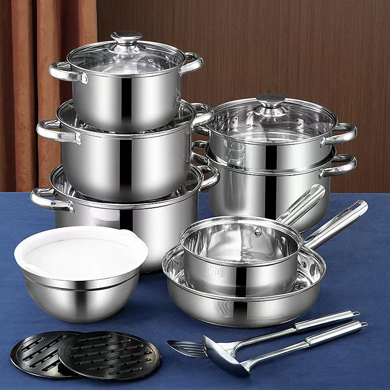 Kitchen Wear Non Toxic Cookware Set Low Moq Cookingware Cooking Set Of Pots Cookware Set Kitchen With Glass Lid