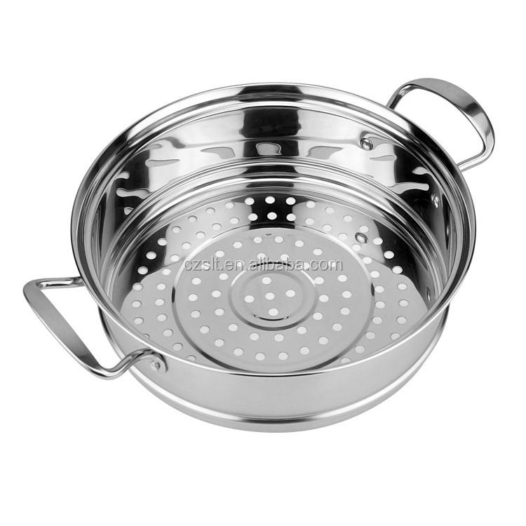 Stainless Steel 2 Tier Steamer Double Boiler Pot Soup & Stock Pots Stainless Steel + Glass Steel Handle and Knob Home Cooking