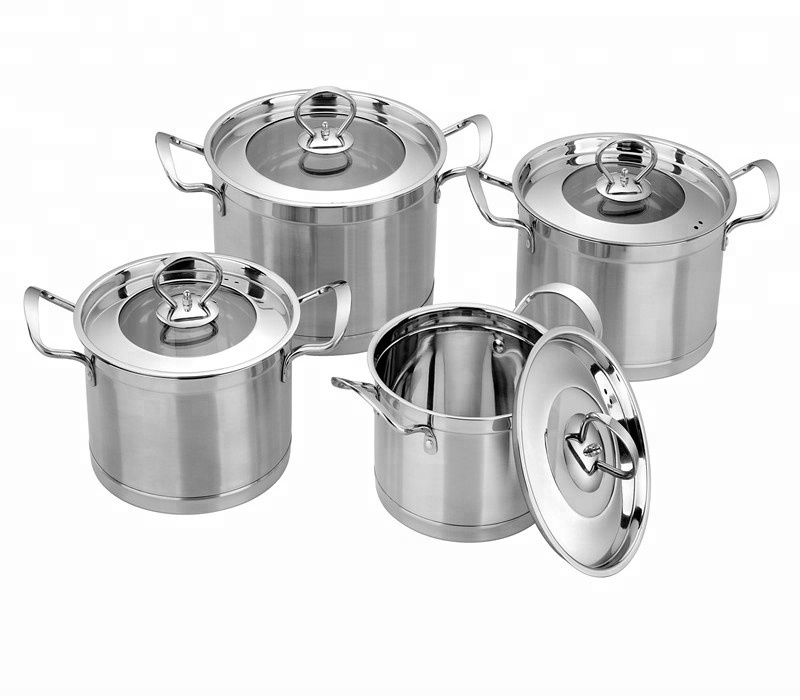 Hot Sale 4PCS Induction Bottom Hot Pot Stainless Steel Casserole With Combine Lid