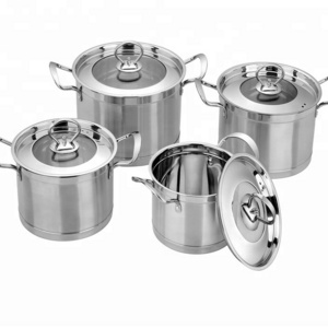 Hot Sale 4PCS Induction Bottom Hot Pot Stainless Steel Casserole With Combine Lid