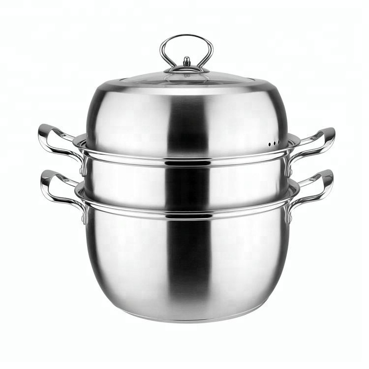 Two layer cooking double boiler pot stainless steel steamer pot for custom