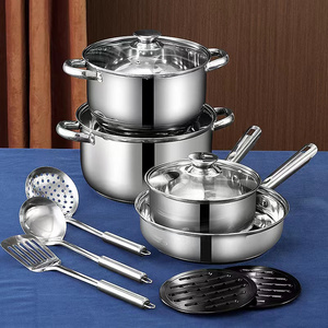 Kitchen Wear Non Toxic Cookware Set Low Moq Cookingware Cooking Set Of Pots Cookware Set Kitchen With Glass Lid