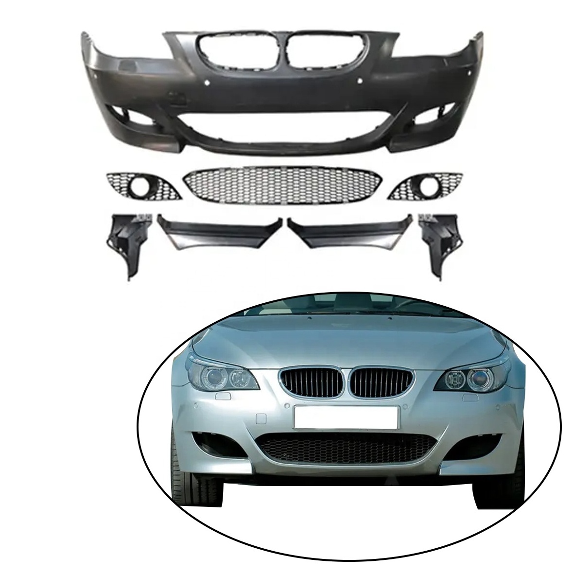 Factory Manufacture Rear Diffuser Front Bumper Side Skirt Spoiler for Bmw 5 Series E60 M5 Style Body Kit Accessories 2002-2010