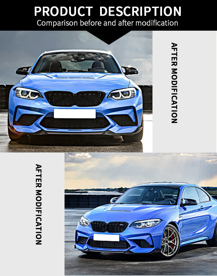 Suitable for F87 BMW M2 Modified M2C Thunderbolt Version Car Body Kit of The Front Bumper Assembly Front Center Grille Plastic