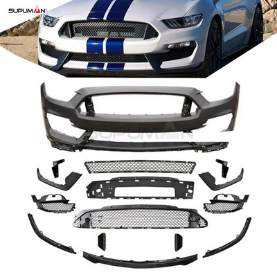 SPM bumper lip diffuser spoiler side skirt body kit for ford mustang gt body kit GT350 style full body kit accessories 2015-2017