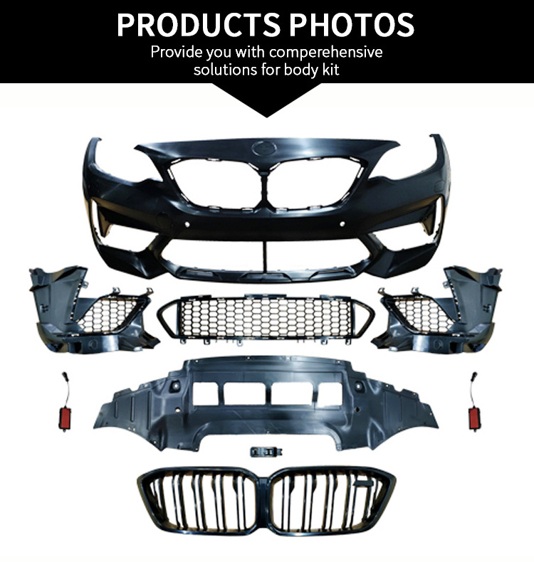 Suitable for F87 BMW M2 Modified M2C Thunderbolt Version Car Body Kit of The Front Bumper Assembly Front Center Grille Plastic