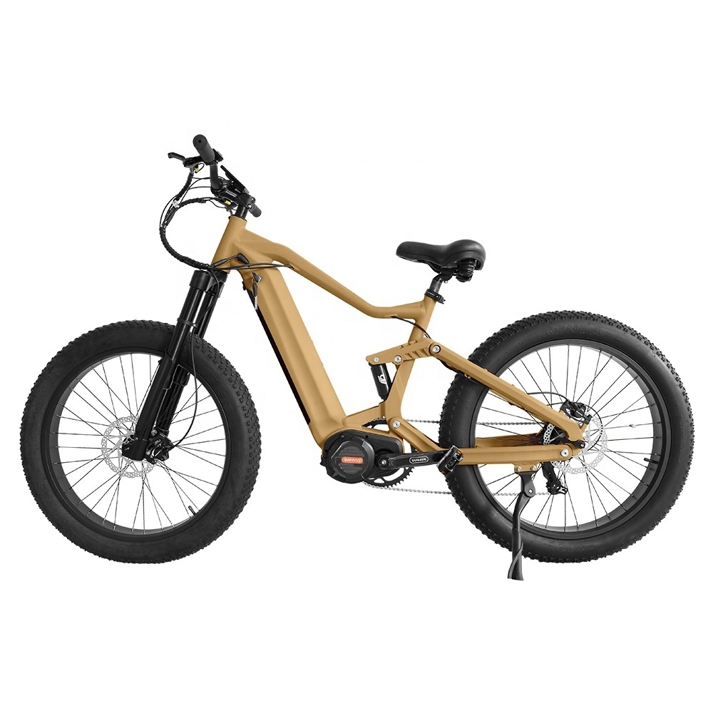 High Power Electric Bike Full Suspension 48V 1000w bafang mid motor Mountain eBike For Adults