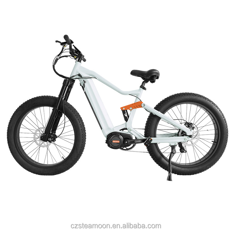 48V 1000W mid drive BAFANG G510 26x4.0 fat tire full suspension beach cruiser e bike bicycle electric bike