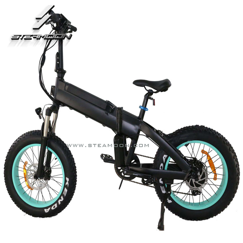 Big capacity folding side car lcd display for electric mountain bike ebike 20'' fat tire electric bicycle with hidden battery