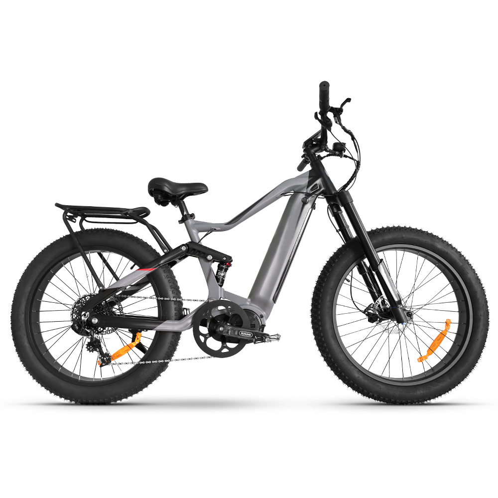 48V 1000W mid drive BAFANG G510 26x4.0 fat tire full suspension beach cruiser e bike bicycle electric bike