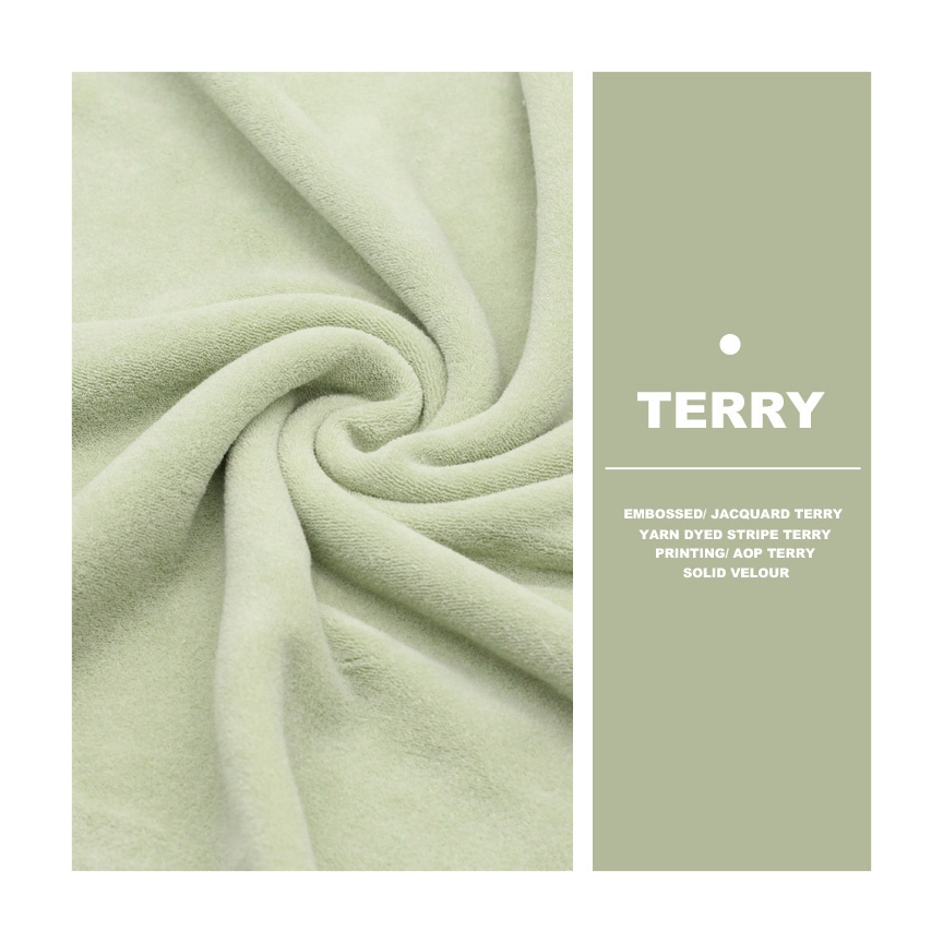 Cotton Organic 250gsm Printed Knit French Terry Towel Fabrics Brushed Polyester Terry Cloth Fabric