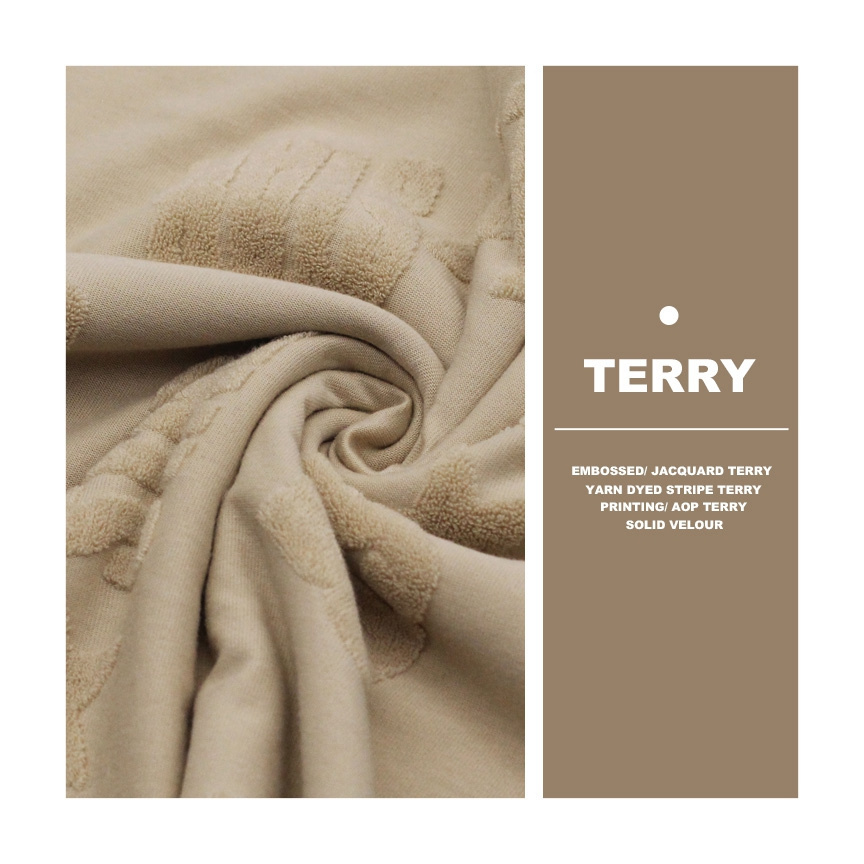 2023 Hot New Products Plate 250gsm Polyester Terry Fabric 65 Polyester 35 Cotton Brushed French Terry Knit Fabric