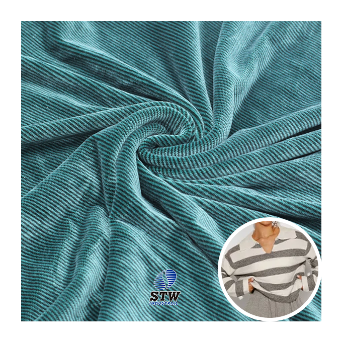 Factory Direct Price Cutting Stripe 95%polyester 5%spandex Velvet Fabric Super Soft