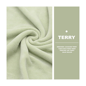 2023 Hot New Products Plate 250gsm Polyester Terry Fabric 65 Polyester 35 Cotton Brushed French Terry Knit Fabric