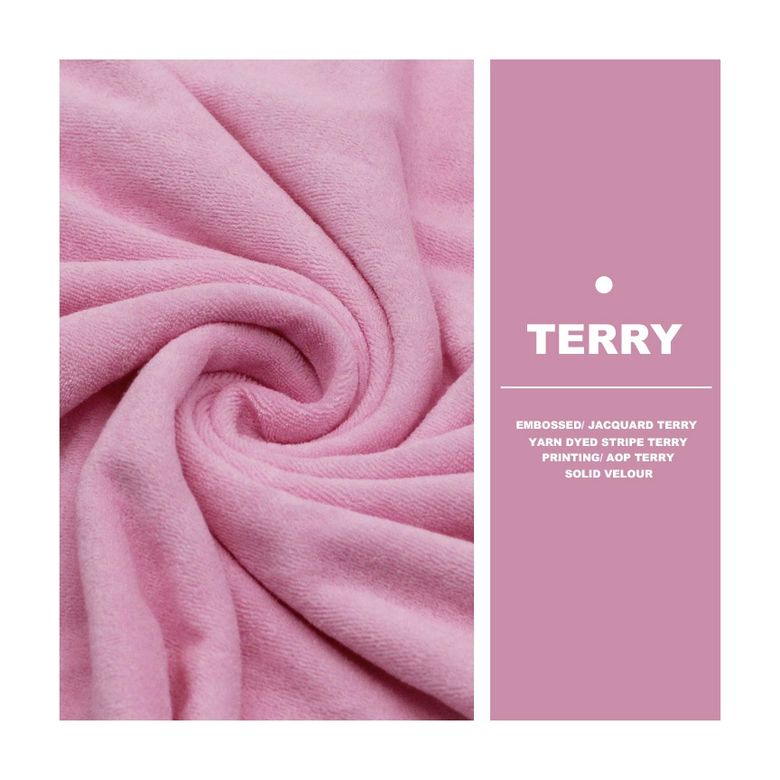 2023 Hot New Products Plate 250gsm Polyester Terry Fabric 65 Polyester 35 Cotton Brushed French Terry Knit Fabric