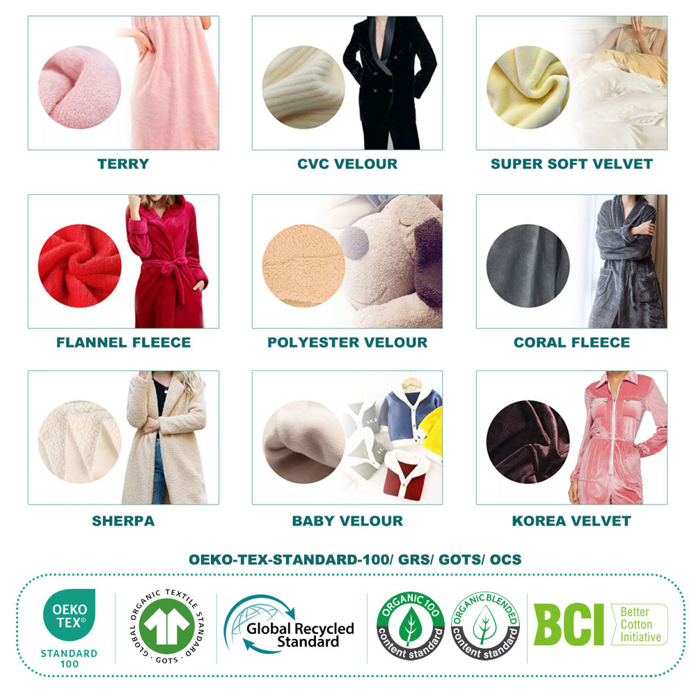 95% polyester 5% elastane 220 gsm velvet velour fabric