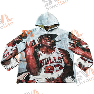 Hot Sale Custom Tapestry Woven Hoodie Sweater Plus Size Men's Pullover Basketball clothing