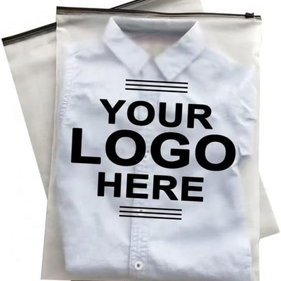 Custom Frosted Zipper Bags Printed Logo Reusable Plastic Clear Zip Lock Shipping Bags For Clothing