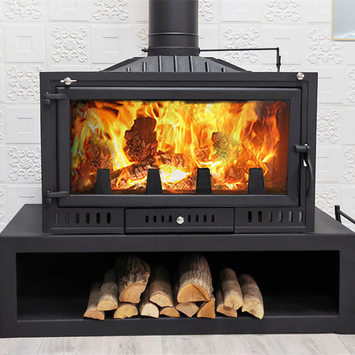 High Quality Cast Iron wood burning Stove with back boiler wood fireplace