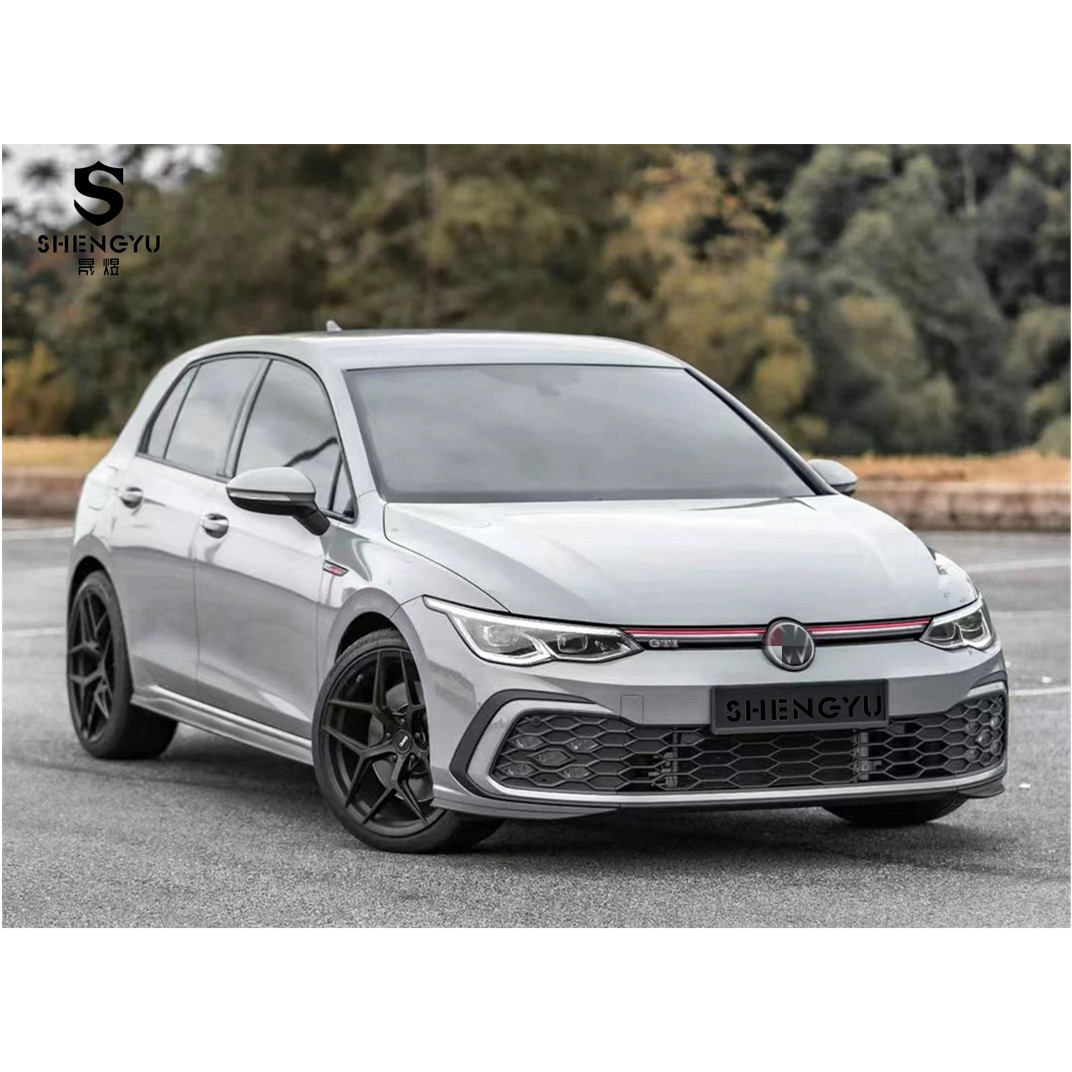 car body kit for Volkswagen Golf 8 to GTi including front and rear bumper assembly with grille,side skirts and fog lamps