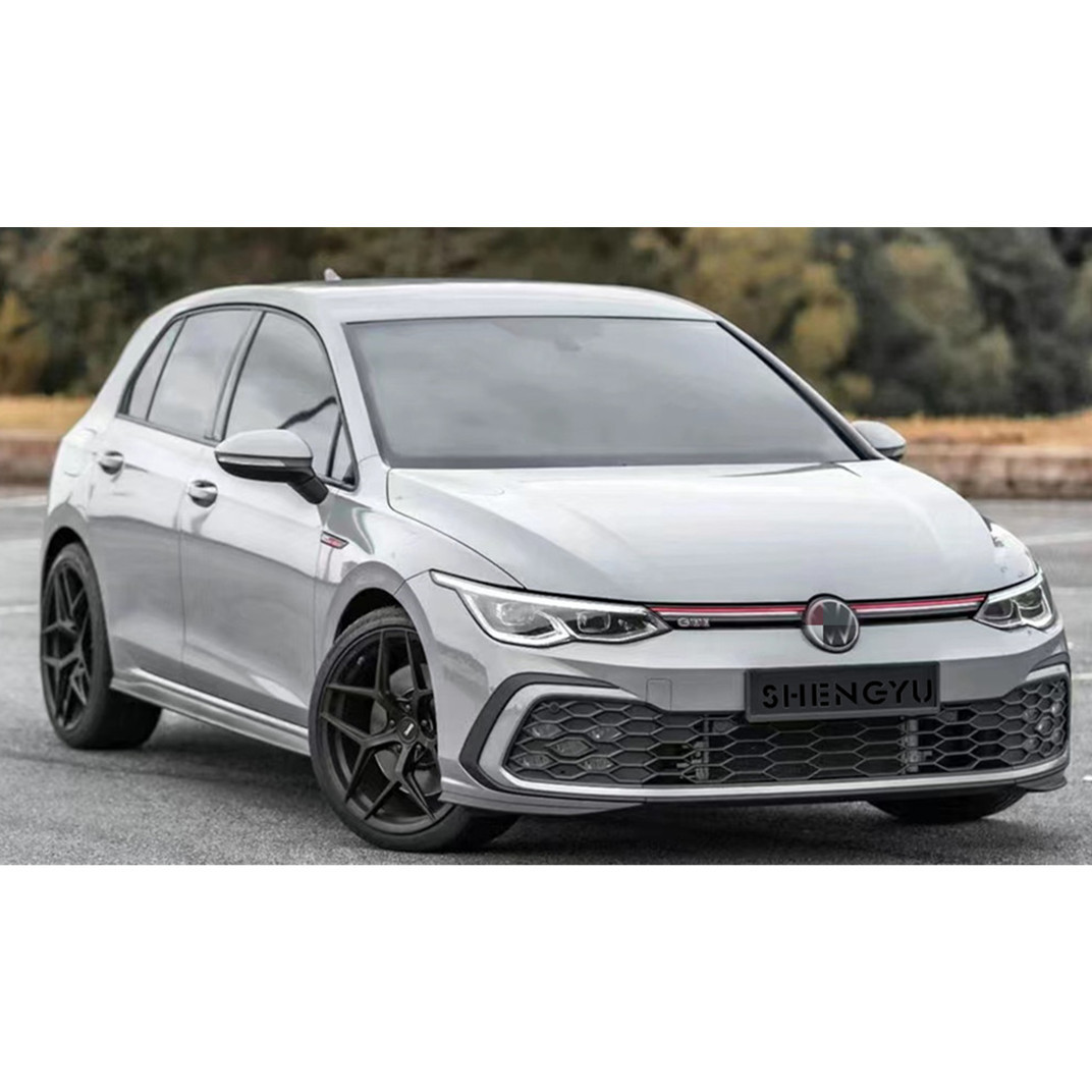 Auto body system for Volkswagen Golf 8 GTI model include front and rear bumper assembly with side skirts rear diffuser fog lamps