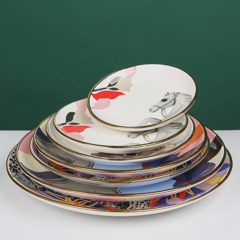 New design multi sizes charger plate dinner custom round plate