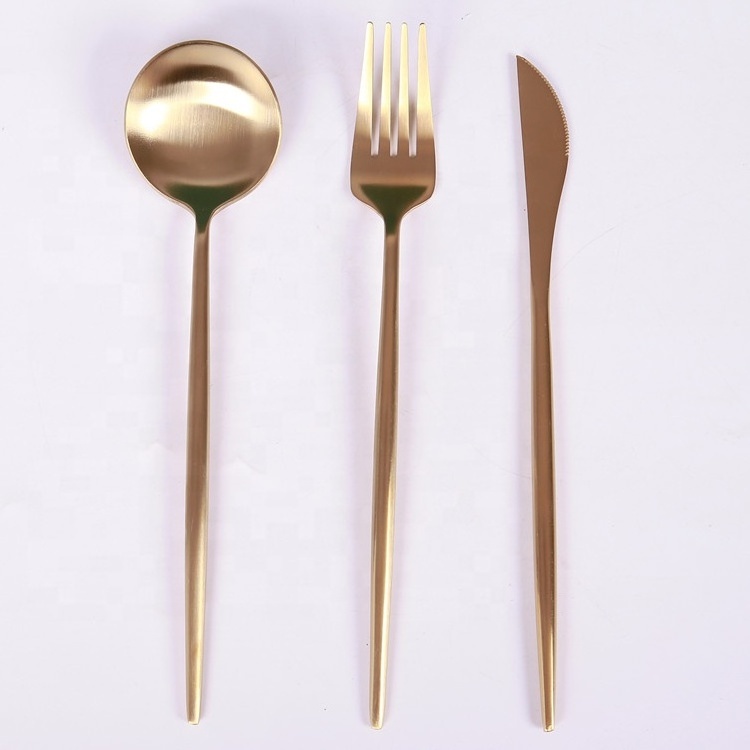 Wholesale Spoon Fork Stainless Steel 304 Luxury Gold Cutlery Set for Hotel Restaurant Home Wedding