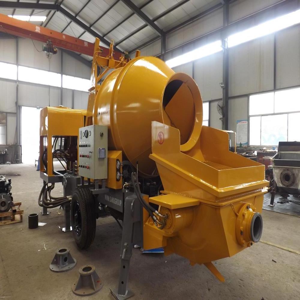 Motor Mobile Ready Concrete Mixer with Pump Portable Trailer Mounted Concrete Mixing Pump With Electric&Diesel