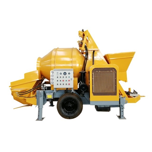 Motor Mobile Ready Concrete Mixer with Pump Portable Trailer Mounted Concrete Mixing Pump With Electric&Diesel